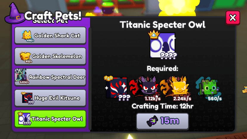 Ps99 halloween event craft pets