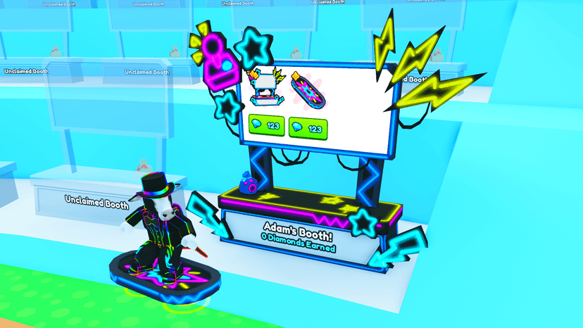 Ps99 coin arcade p2 neon hoverboard booth