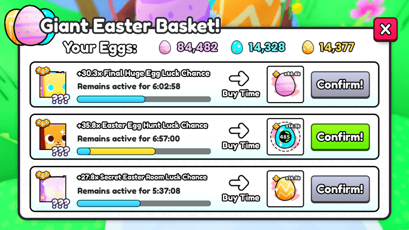 Ps99 easter boss chest basket ui