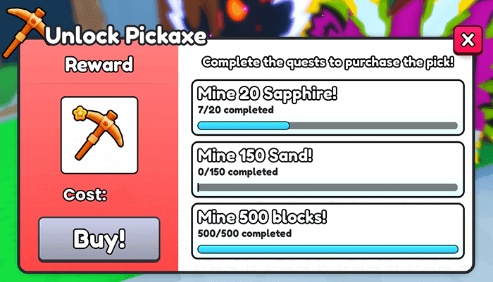 Ps99 mine and combine pickaxe ui