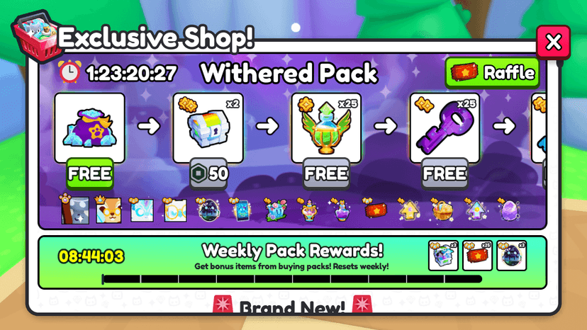 Ps99 spring boss chest withered forever pack