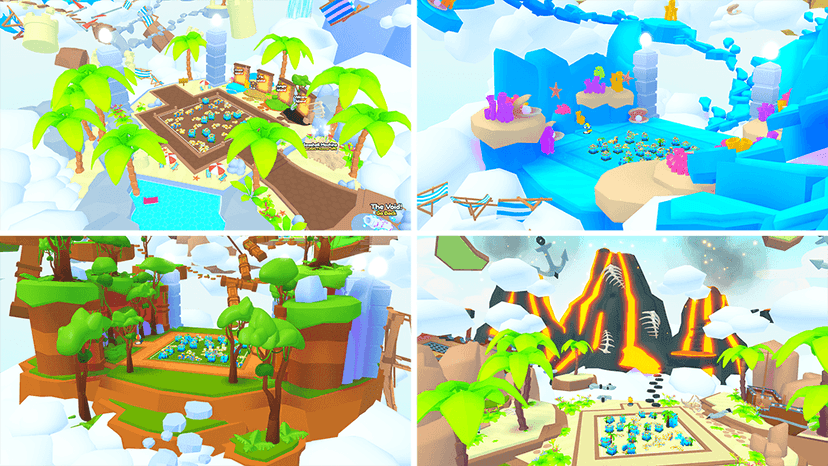 Ps99 summer obby map collage